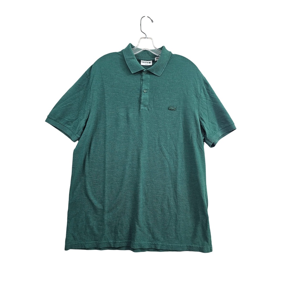 Lacoste Polo Shirt Mens XXL Green Slim Fit Short Sleeve Cotton Blend Crocodile